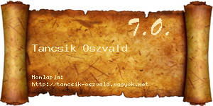 Tancsik Oszvald névjegykártya